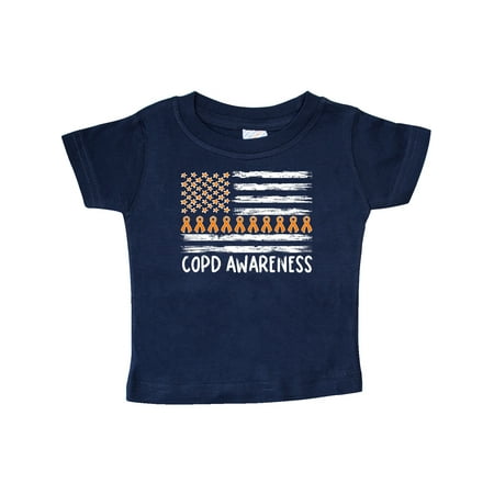 

Inktastic COPD Awareness Orange Ribbons and Flag Gift Baby Boy or Baby Girl T-Shirt
