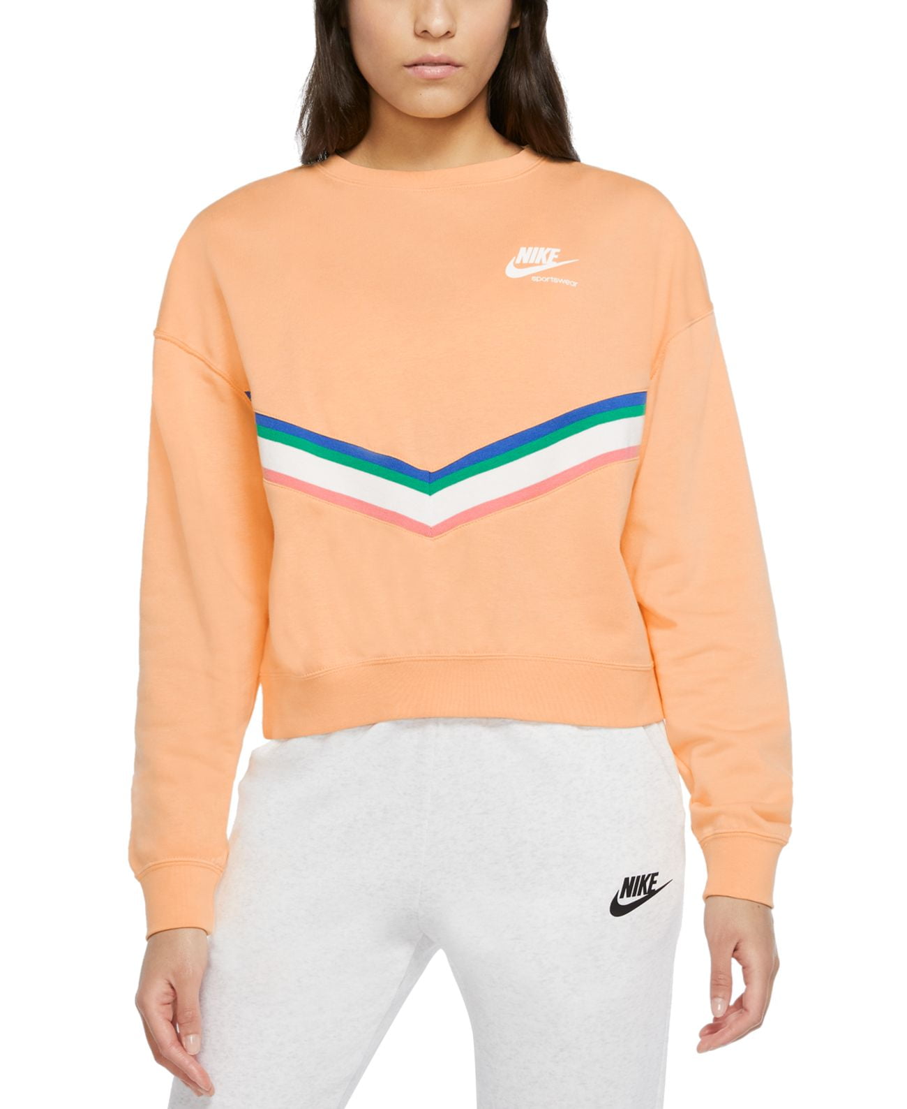 Nike Women's Heritage Fleece Sweatshirt, Coral, X-Small - Walmart.com