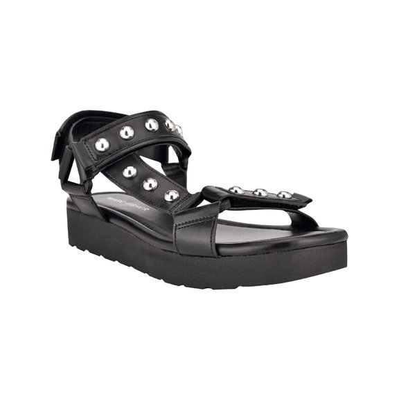 Marc Fisher Womens Kizzy Studded Platform Sandals Black 11 Medium (B,M)