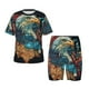 thumbnail image 1 of Balery Stained Glass Eagle USA Conjunto de Pijama Infantil de Manga Corta con Estampado – Ropa de Dormir de Algodón Suave-XX-Large, 1 of 6