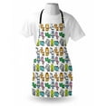thumbnail image 3 of Doodle Apron Cartoon Style Animals Lion Zebra Frog Dinosaur Crocodile Bat Rhino Fun Illustration, Unisex Kitchen Bib Apron with Adjustable Neck for Cooking Baking Gardening, Multicolor, by Ambesonne, 3 of 3