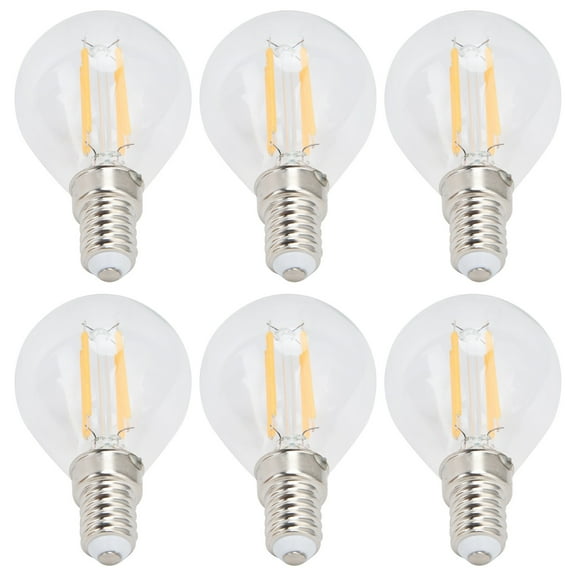 G45 Bulb,Glass Clear Bulb,6PCS E12 LED Globe Bulbs 4W G45 Vintage Filament Lamp Clear Glass Bulb Warm Light Home Decor 110V