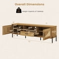 thumbnail image 3 of Costway Rattan TV Stand for TVs up to 80” with 2 Storage Cabinets, Open Shelf & Drawer, 3 of 11