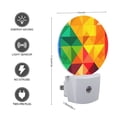 thumbnail image 3 of Night Light Plug into Wall,Dusk to Dawn Sensor Auto-On/Off for Bathroom, Hallway,Kids Room-Rainbow-Colored Triangular Pattern Background, 3 of 4