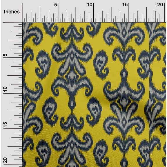 oneOone Cotton Silk Fabric Paisley & Floral Ikat Print Fabric By The Yard 42 Inch Wide
