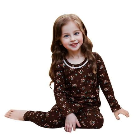 

Kids Robe Baby Boys Girls Pajama Set Cute Toddler Fit Pattern Design Sleepwear 2PC 2-Piece Sizes 4-12(Color:Brown Size:18-24 Months)