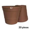 thumbnail image 1 of Kit 20 Macetas redondas de plástico La Ardilla para exterior e Interior (Ladrillo), 1 of 4