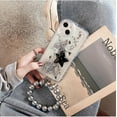 thumbnail image 2 of Compatible with iPhone 15 Case Cute Glitter 3D Stars Crystal Clear with Silver Plating Bracelet Chain Design for Girls Women Kawaii Shockproof Protective Case iPhone 15, 2 of 12