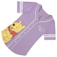 thumbnail image 3 of Disney Women's Winnie The Pooh Baseball Jersey, Graphic Print Cartoon Baseball Shirt Lavender White – L, 3 of 5