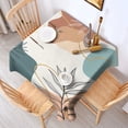 thumbnail image 2 of Brown Boho Abstract and Plant Pattern Square Tablecloth,Waterproof Square Table Cover,Wipeable Spillproof Washable Table Cover for Home Kitchen Party Decor 60"x60"(152x152cm), 2 of 6
