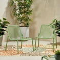 thumbnail image 2 of GDF Studio Douglas Outdoor Metal Mesh Accent Chairs, Set of 2, Matte Green, 2 of 11