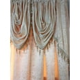 thumbnail image 2 of Luxury Home Textile Angelina Damask Beige Beaded Austrian Valance and Swag Curtains, 54” x 84”, 2 of 3