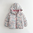 thumbnail image 2 of Alkepwun Kids Coats Girls Adorable Floral Print Full-Zip Hooded Pockets Short Puffy Bread Coat Elastic Cuffs Windproof Warmth Cozy Outerwear Outdoor Skiing Cycling Cold-Resistant Jacket for Age 3-10, 2 of 6