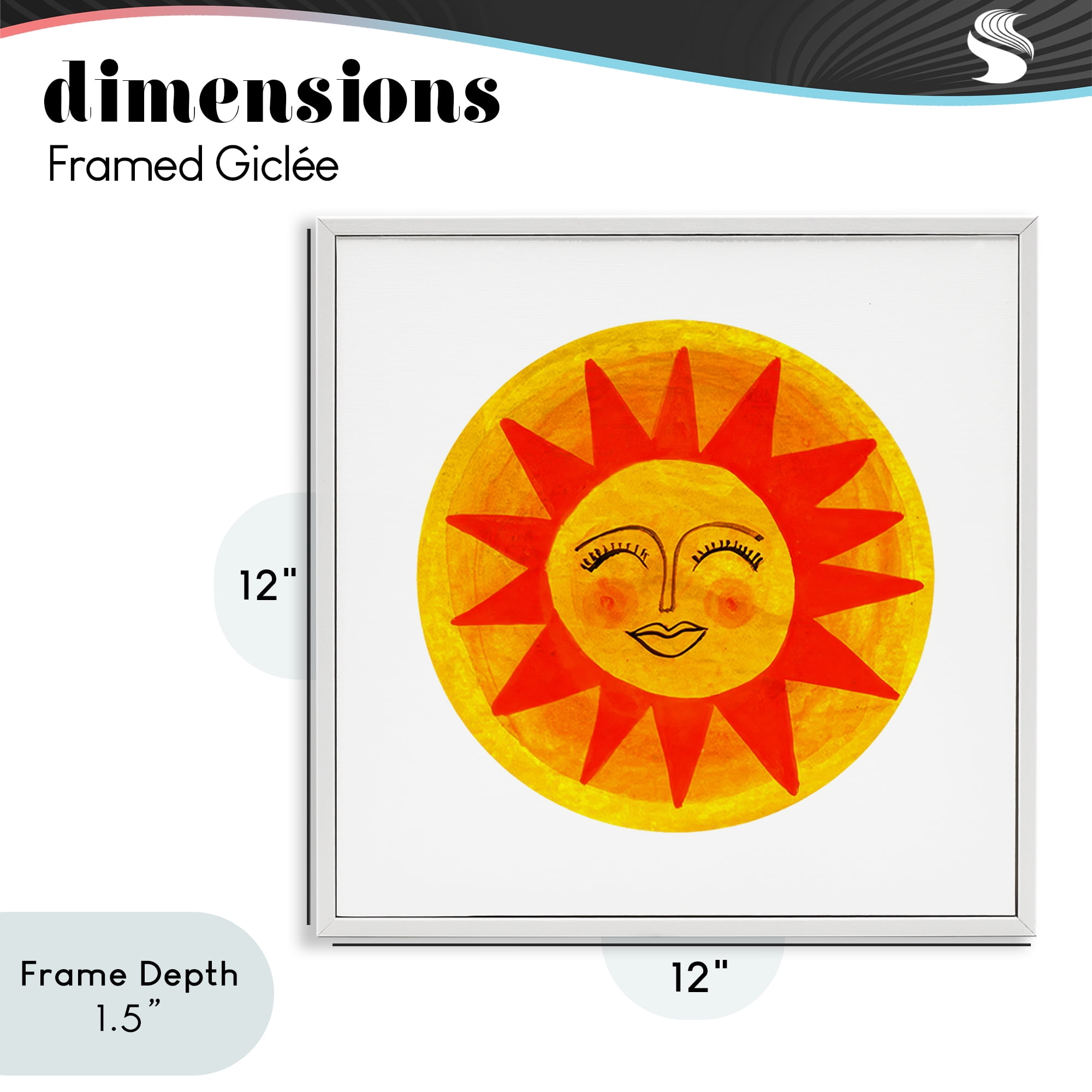 Stupell Industries Warm Fiery Sun White Framed Giclee Art, design by Katherine Herrell Studio