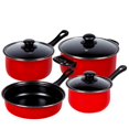 thumbnail image 1 of CoolCookware Ensemble de 7 Pcs Chef du Jour, Rouge Vif, Acier au Carbone, Surface Antiadhésive, 1 of 1