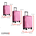 thumbnail image 4 of Set De 3 Maletas De Viaje Resistentes 4 Ruedas con Obsequio rosa, 4 of 6