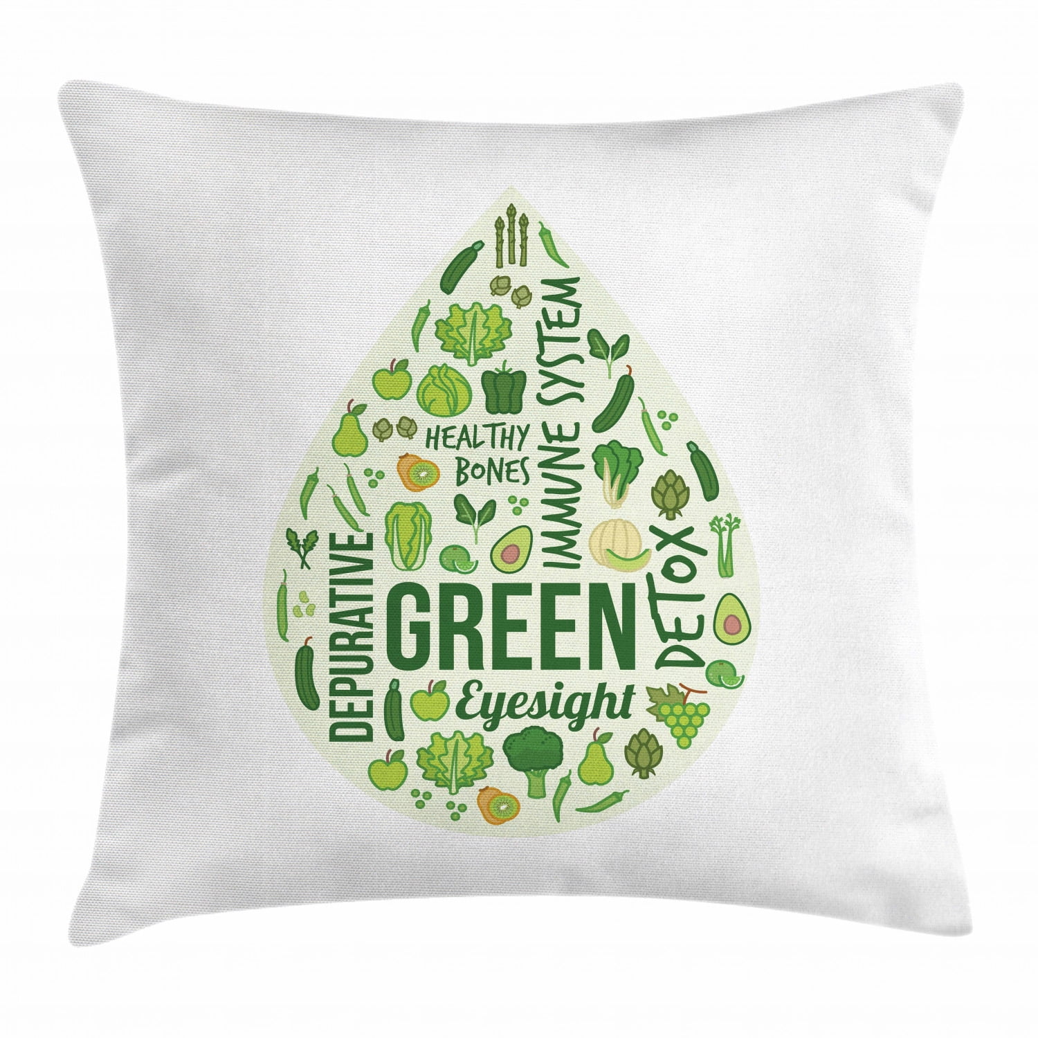 Avocado Throw Pillow Cushion Cover, Teardrop Shape Image for Healthy