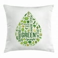thumbnail image 1 of Avocado Throw Pillow Cushion Cover, Teardrop Shape Image for Healthy Nutrition and Benefits of Green Plants, Decorative Square Accent Pillow Case, 18 X 18 Inches, Emerald Pale Green, by Ambesonne, 1 of 2