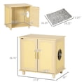 thumbnail image 3 of PawHut Cat Litter Box Enclosure with Soft Cushion, Indoor Cat Washroom Storage Bench End Table with PE Rattan Trim, Magnetic Doors, Easy Assembly, Oak, 3 of 10