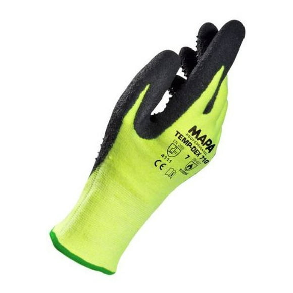 MAPA Gant Temp-Dex 710 en Nitrile, Haute Température, Longueur 10-1/4", Taille 11, Noir/vert