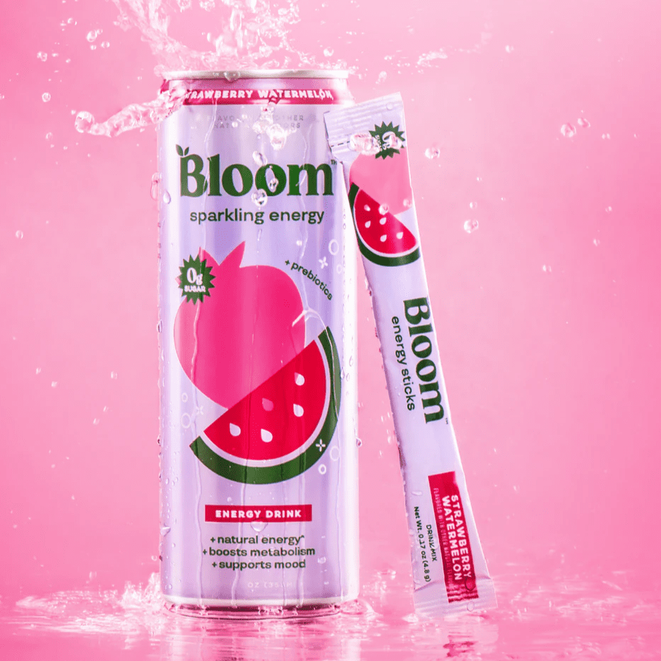 Bloom Nutrition Energy Powder Drink Mix, Sugar Free, Raspberry Lemon, 10 Count