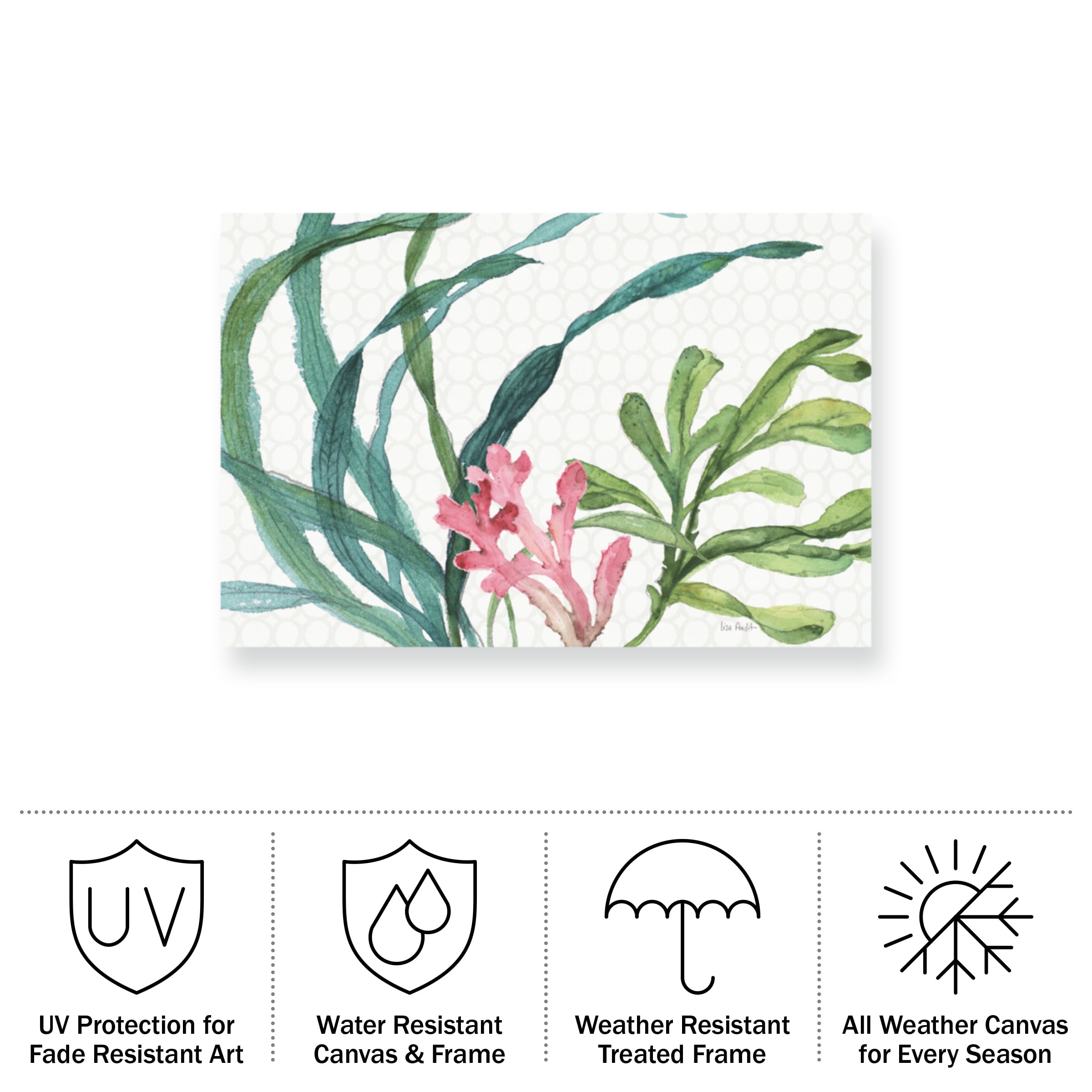 Lisa Audit 'Mixed Greens XVII' Outdoor Canvas 16x18