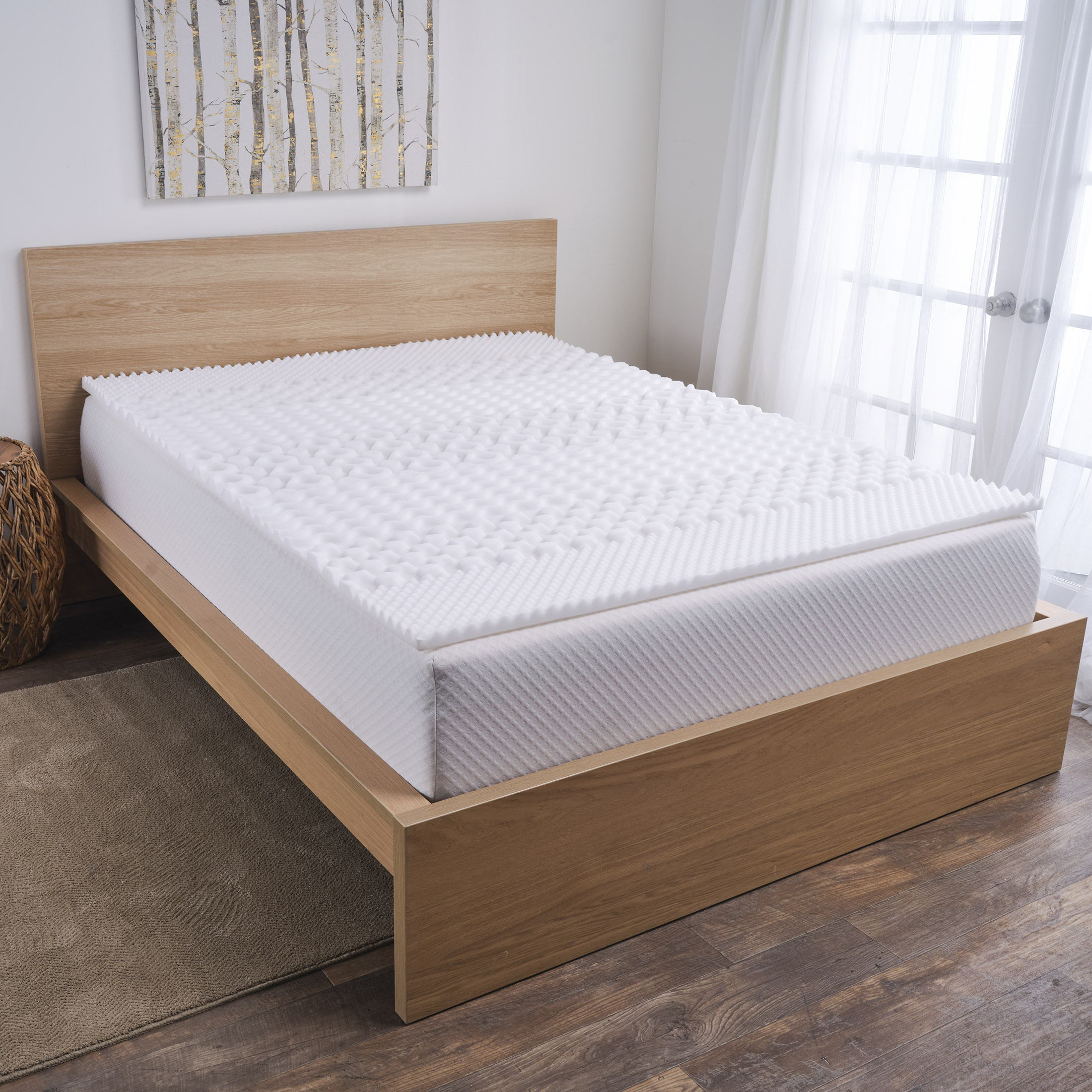Mainstays 1.25-Inch 7-Zone Foam Mattress Topper, Twin/Twin XL, White