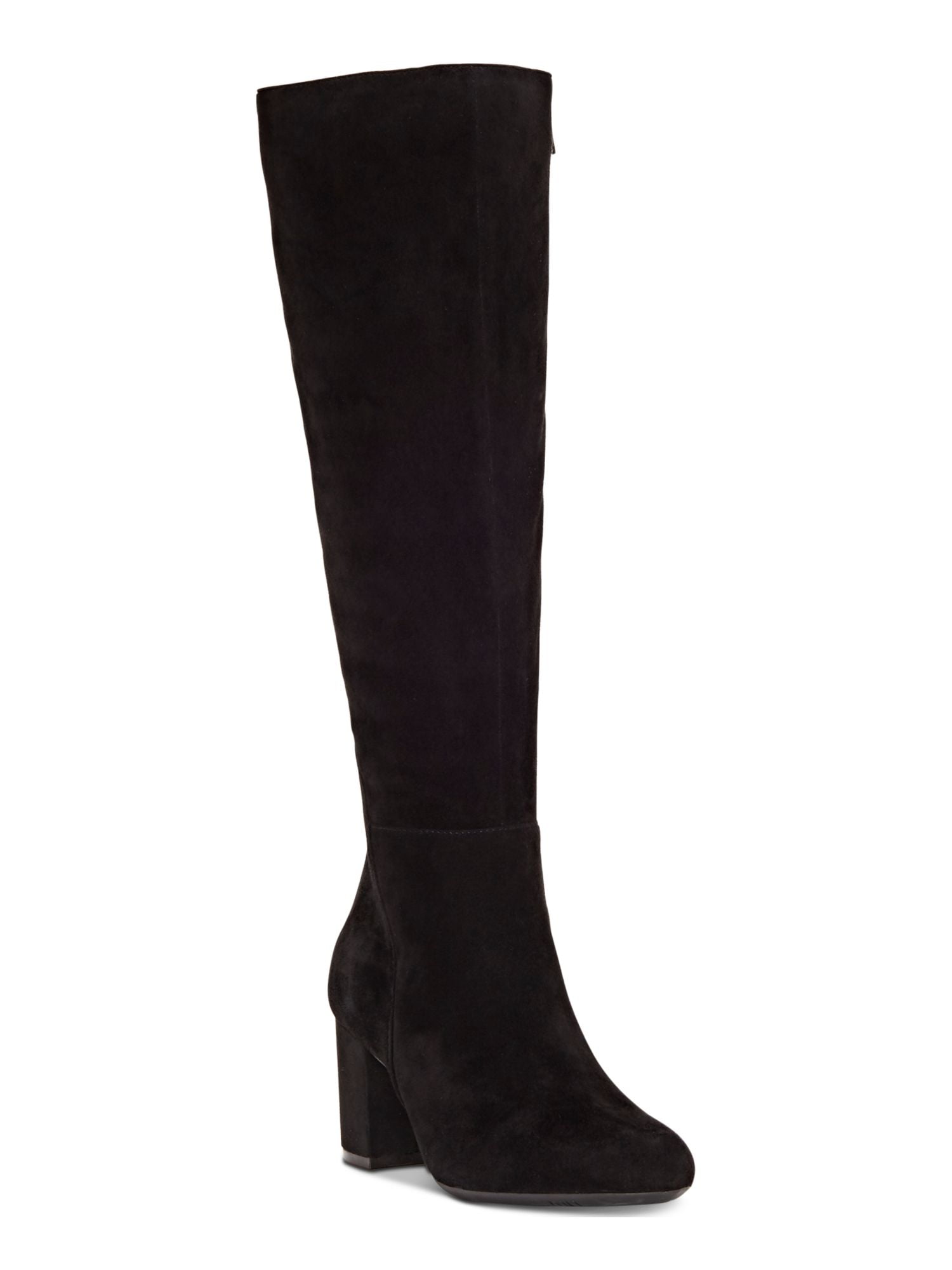 INC Womens Black Wide Calf Radella Round Toe Block Heel Zip-Up Leather ...