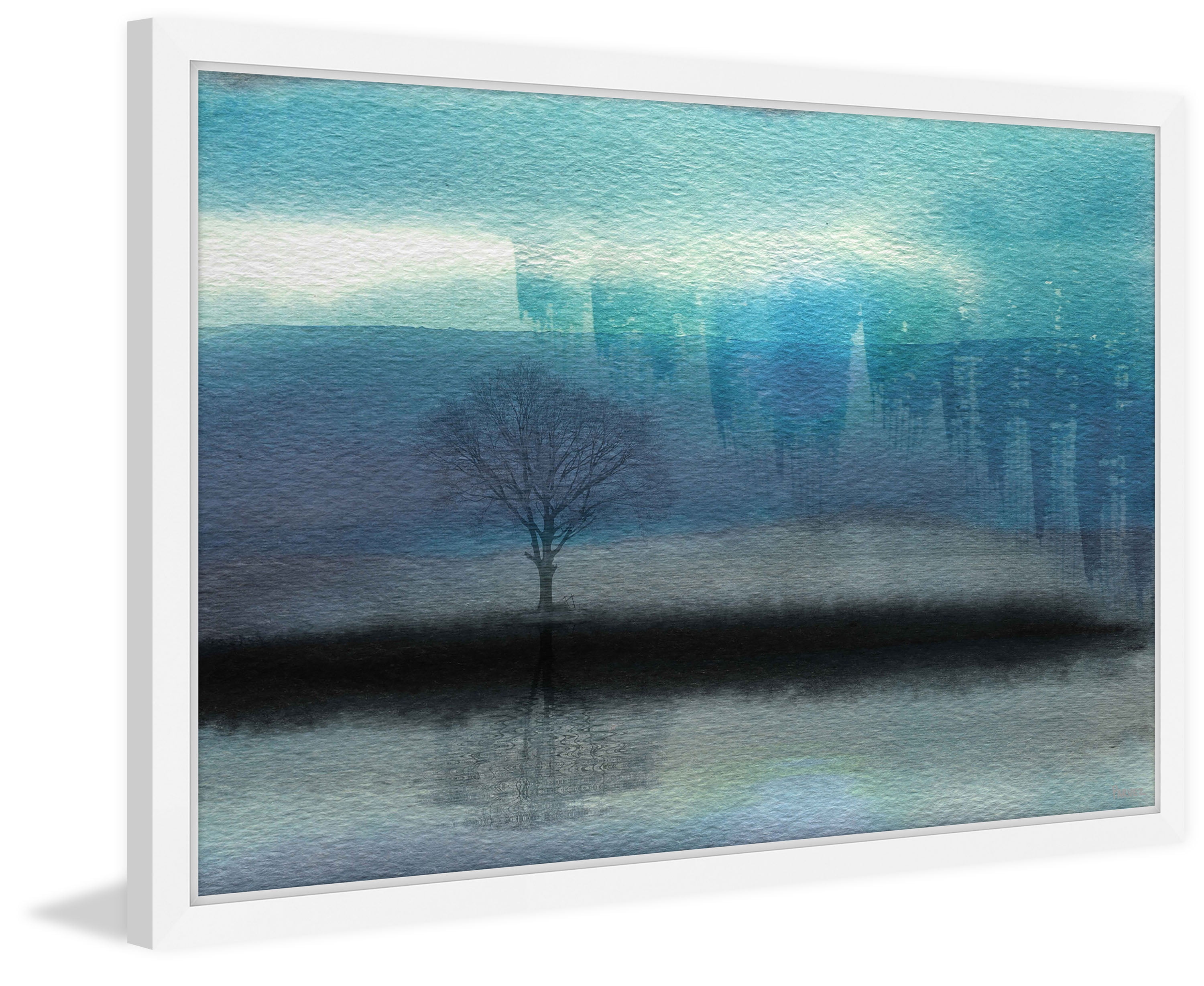 "Mystic Teal" Framed Painting Print