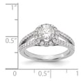 thumbnail image 2 of Solid 14K White Gold Round Halo Engagement Ring with CZ Cubic Zirconia Size 6.5, 2 of 3