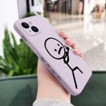 thumbnail image 1 of Line Man Phone Case For iPhone 16 15 14 13 12 11 Pro Max Mini X XR XS Plus Cover Light Purple 2 iPhone 12, 1 of 6