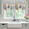 thumbnail image 4 of Texas Star Rustic Balloon Curtains 63 Inch Length for Living Room/Bedroom, Country Blue Berry Brown Wooden Plank Rod Pocket Privacy Door Curtains Decorative Tie Up Shade for Window 52"x63", 4 of 8