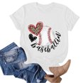 thumbnail image 4 of Trendfront Womens Baseball Love Graphic T Shirts Crewneck Short Sleeve Sports Heart Print Casual Summer Tee Tops, 4 of 4
