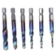 thumbnail image 5 of Brocas para roscar, 6 piezas/juego, broca en espiral azul, combinación de broca para roscar, broca para roscar en espiral, confiabilidad excepcional, 5 of 8