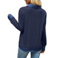 thumbnail image 7 of Wevis Women's Patch Denim Collar Knit Sweater Button Down Long Sleeve Autumn Blouse Casual Layered Look Fall Pullover Tops, 7 of 7