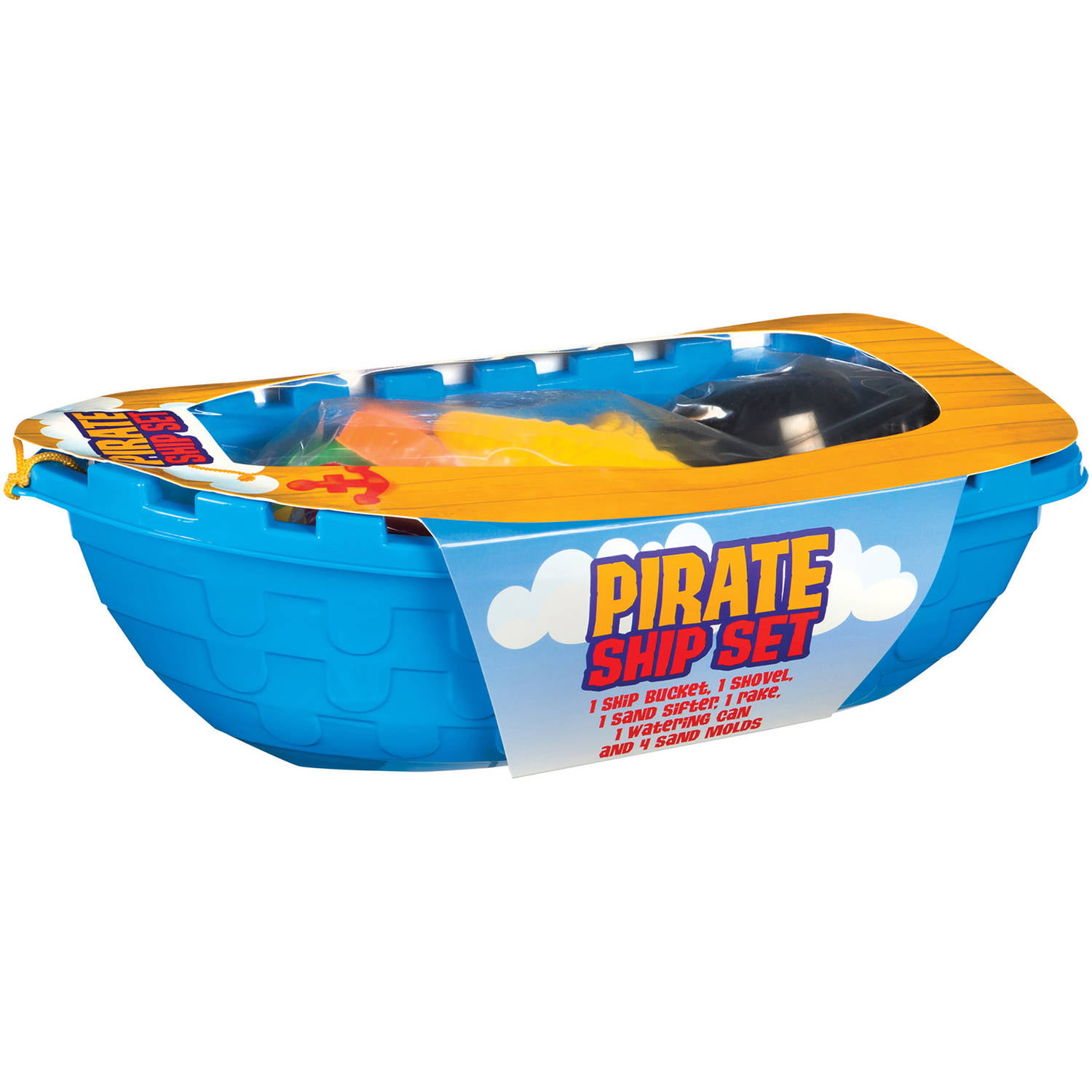Pirate Ship Beach Sand Box Boat Shovel Rake Strainer Water Bucket Toy Mold Set 
