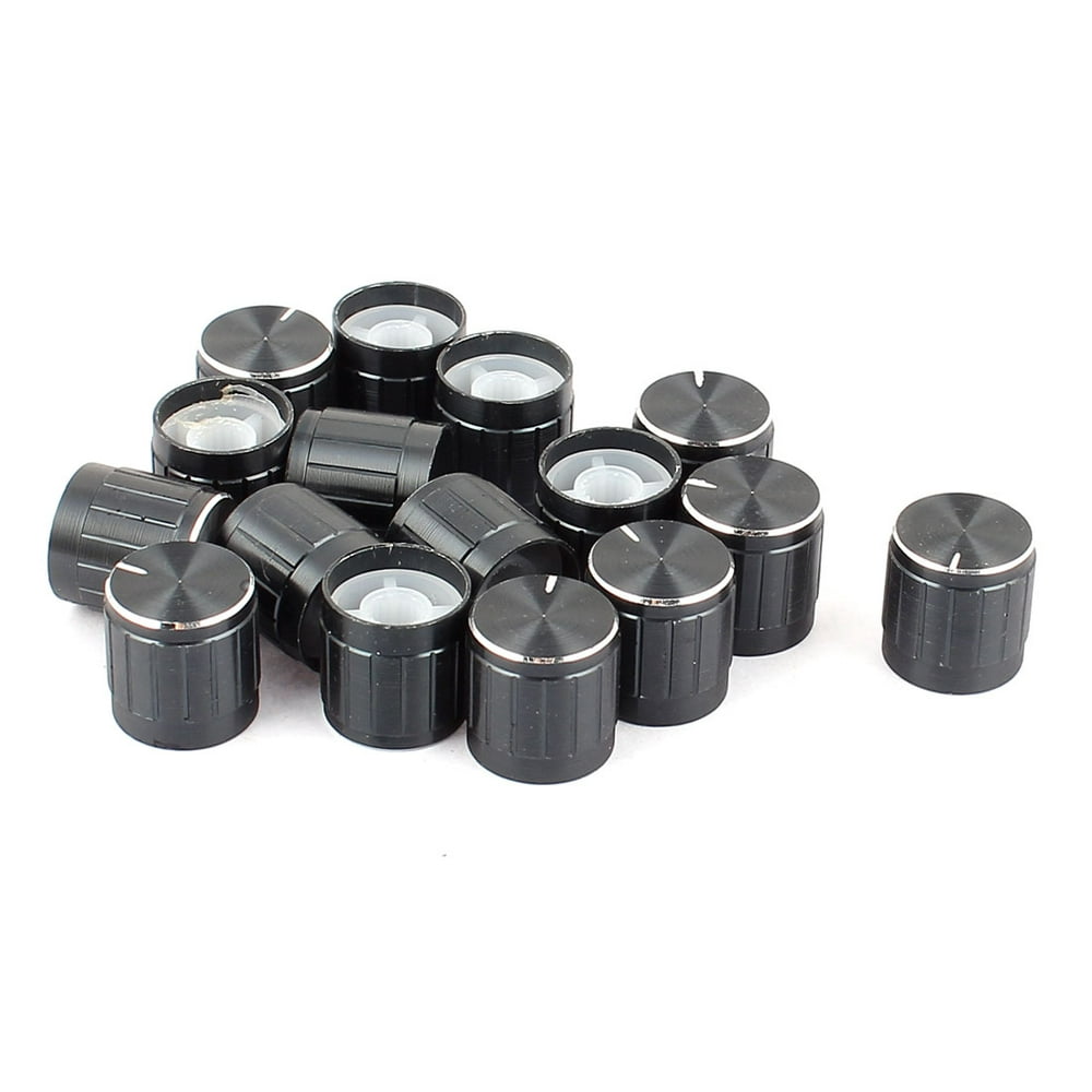 16pcs 6mm Hole Dia Metal Lamp Dimmer Rotary Switch Knob Control Cover