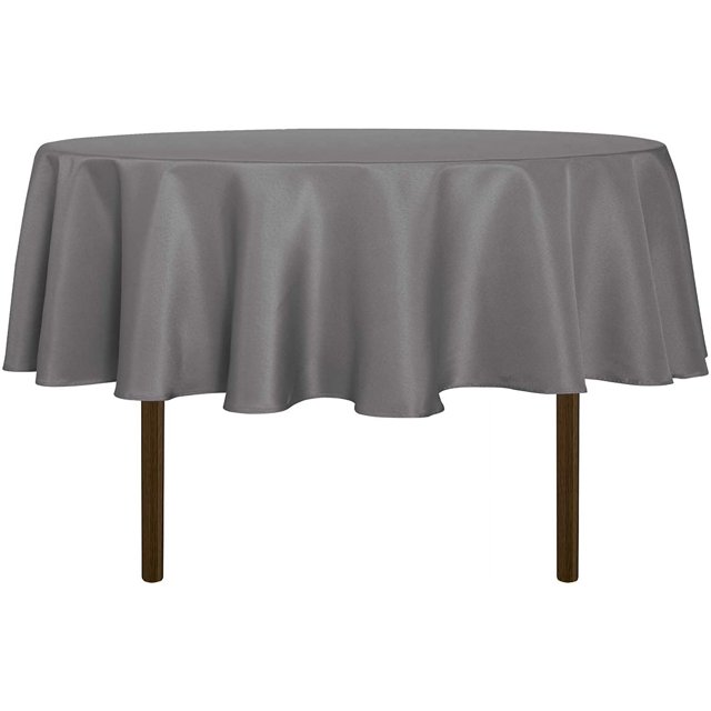 LAICAIW Nappe Ronde - 70 Pouces - Résistante à l'Eau, Anti-Déversement, Lavable, Nappe en Polyester, Tissu Décoratif, Housse de Table pour Table à Manger, Buffets, Fêtes et Camping, Gris Pâle