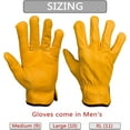thumbnail image 2 of Leather Work Gloves Top Grain Cowhide for Men and Women (1 pair, Med), 2 of 8