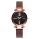 thumbnail image 1 of Reloj de pulsera de cuarzo con correa de malla y esfera redonda con destello de estrella colorida para hombres con estilo (marrón), 1 of 4