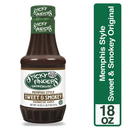 Sticky Fingers Memphis Style Sweet & Smokey Barbecue Sauce 18 oz