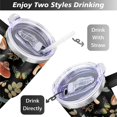 thumbnail image 5 of 40oz Colorful Botanical Mushroom Stainless Steel Flip Straw Tumbler Spill Proof Travel Cup Double Wall Vacuum Insulated Coffee Mug with Top Handle, 5 of 6