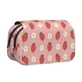 thumbnail image 1 of Disketp Strawberry Estuche de Lápices de Doble Capa con Tapa Abatible y Cremallera, Organizador Escolar para Adolescentes y Adultos, 1 of 7