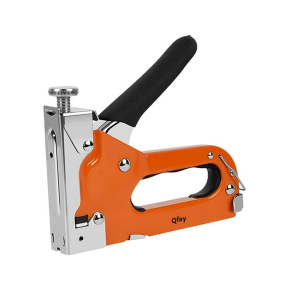 Qfay Nailing machines, Staple Gun Heavy Duty, 4 in 1 Stapler Gun with 2000 Staples, Orange