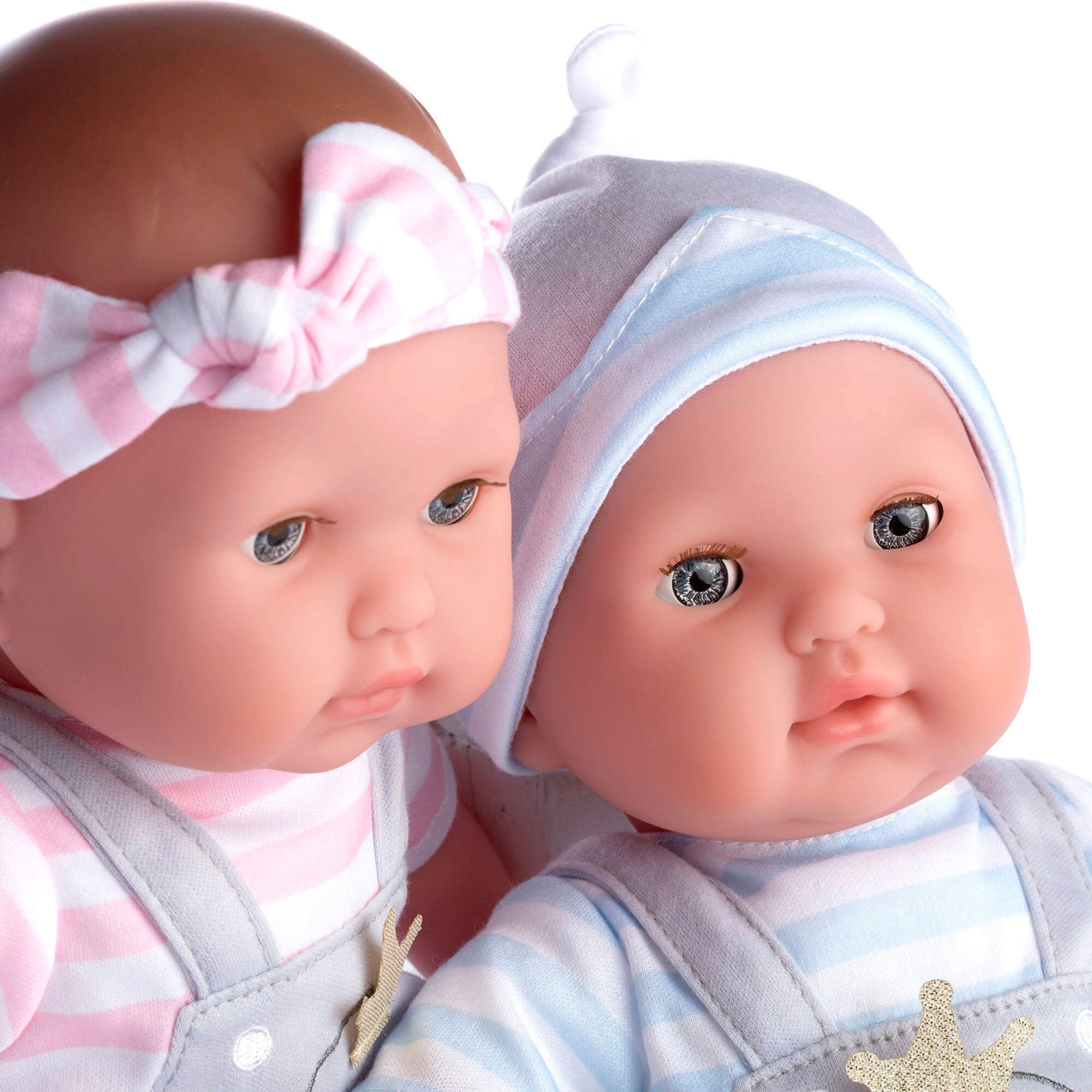 JC Toys Twin Nonis Boutique 15" Realistic Pink & Blue Soft Body Baby Dolls with Open/Close Eyes |Accessory Gift Set| Ages 2+