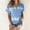 Blue, variant on Njoeus Women's Summer Short Sleeve Crewneck T-Shirt Color Block Tunic Tops Casual Tshirt Loose Blouses S-5XL (Available in Plus Size)
