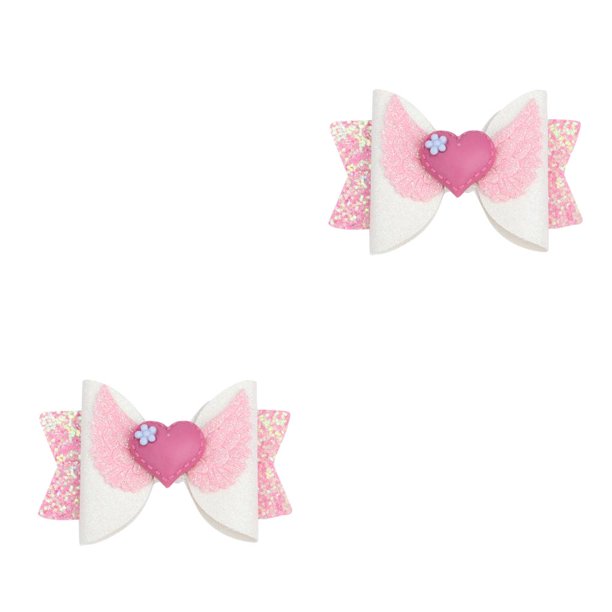 Jumpingount Clip deslizante para el pelo con lazo para niñas Alfiler ala lazo corazón 2piezas Jumpingount CBP466384
