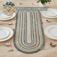 thumbnail image 3 of VHC Brands Kaila Farmhouse 12"x36" Table Runner Blue Textured Jute/Wool Blend Striped Oval Kitchen Table Decor, 3 of 4