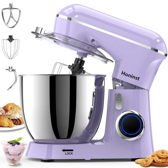 Honinst 6.5 QT Electric Stand Mixer, 10 P Speeds Lightweight with Tilt-Head Kitchen Stand Mixer, Dough Hook, Whisk, Beater and Bowl, Food Mixer for Baking, Cake and Most Home Cooks