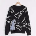 thumbnail image 5 of Women's Sweaters Loose Stylish Dinosaur Print Sweater Oversized Pullover Girl Streetwear Fashionable Clothes, 5 of 9